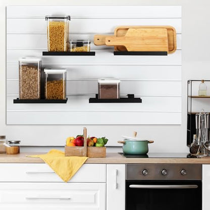 DoubleFill 6 Pcs Slatwall Shelves Metal Slat Wall Shelf, Black, 10x4.3 Inch - color: Black, size: 10x4.3 Inch