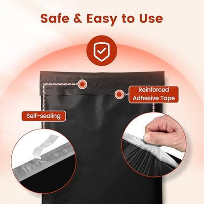 Metronic Poly Mailers 14x19 1000 Pack, Large Bulk Self Seal Shipping Bags - color: Black, size: 14.5x19 1000PC