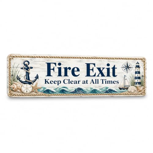 Fire Exit Coastal Business Sign - style: Fire Exit