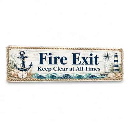 Fire Exit Coastal Business Sign - style: Fire Exit