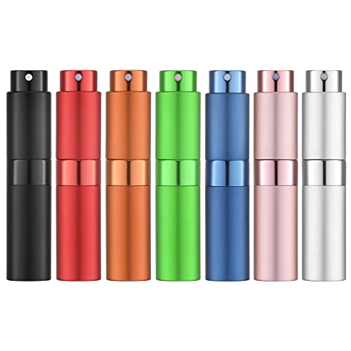 LISAPACK 8ml Travel Perfume Bottle Refillable, 7 PCS Cologne Atomizer Spray - color: 7 Colors