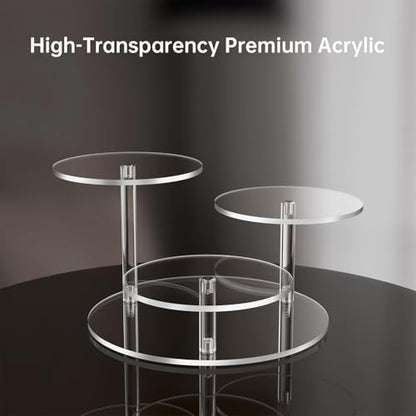 NiHome 3-Tier Acrylic Stand Risers for LEGO Botanical, Figurine Shelf Clear (Clear,4 PCS) - color: Clear,4 Pcs