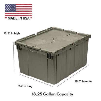Storage Bins with Lids Heavy Duty Stackable Storage Box - size: 24" x 20" x 12"