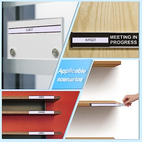 C Channel Magnetic Labels Holders 30 Pack 0.75''x 6'' for Metal Racks - size: 0.75 x 6 Inch