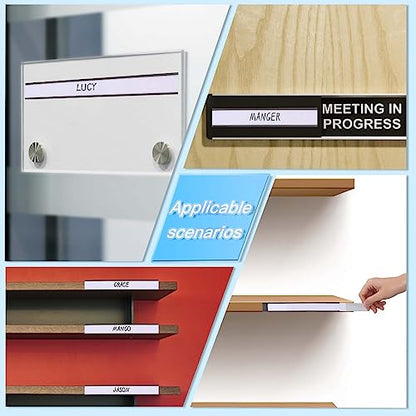 C Channel Magnetic Labels Holders 30 Pack 0.75''x 6'' for Metal Racks - size: 0.75 x 6 Inch
