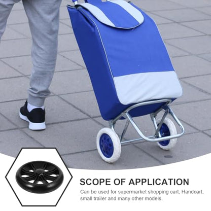 Replacement Grocery Cart Wheels 6.10 inch Pu Shopping Cart Wheel Set for Grocery Carts Utility Carts Push Carts Climbing Design for Stairs and Various Terrain 2 Pack