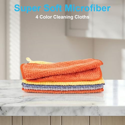 Microfiber Cleaning Cloths 12" x 12": 10pcs Reusable lint-Free Rags