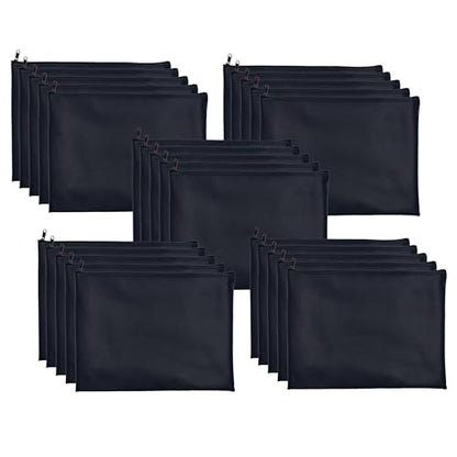 Carousel Checks Inc. XL Zipper Bank Deposit Bag, 12 by 16 Inches, Black, Pack of 5 - size: 5