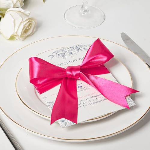 Mauproy Hot Pink Satin Ribbon, 1-1/2 Inch, 50 Yards - color: Hot Pink