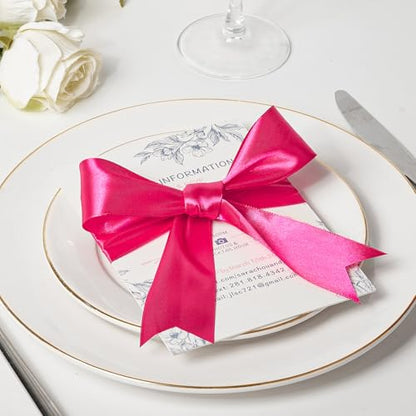 Mauproy Hot Pink Satin Ribbon, 1-1/2 Inch, 50 Yards - color: Hot Pink