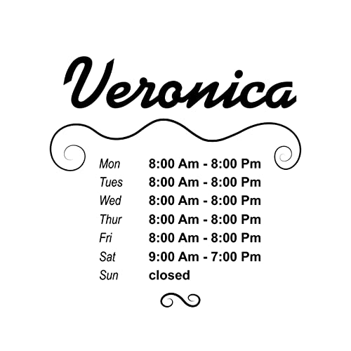 Personalized Office Door Decal - Store Front Sign - Business Hour Decal Vinyl - Working Hours Decal for Shopfront - Opening Hours Sticker - Store Hours Door Decal 10x10