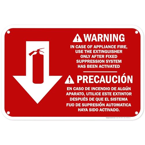 Osha Fire Extinguisher Instruction Warning Bilingual Sign, 12x18 Inches, 55 mil thick HDPS (high density polystyrene), Made in USA by My Sign Center - size: 12x18 Polystyrene