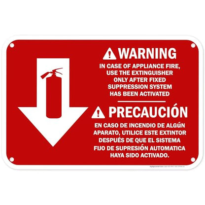 Osha Fire Extinguisher Instruction Warning Bilingual Sign, 12x18 Inches, 55 mil thick HDPS (high density polystyrene), Made in USA by My Sign Center - size: 12x18 Polystyrene