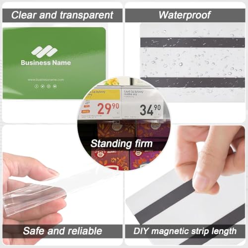 50 Pcs Magnetic Sign Holder Vinyl Pouches Pallet Rack Side Opening