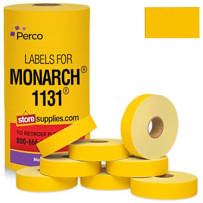 Pricing Labels for Monarch 1131 Yellow - 20,000 Labels w/ 8 Rolls Value Pack, 1 Sleeve - Made in USA - color: Yellow, size: 1 Sleeve