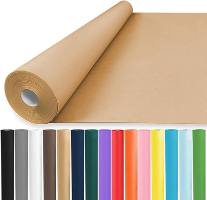 Vanhench 17.5" x 3600" (300') Brown Kraft Paper Roll - color: Brown, size: 17.5" X 300'