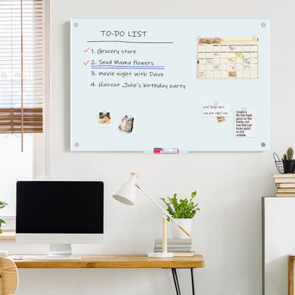 Maxtek Magnetic Glass Whiteboard 48 x 36 in, Frameless Glass Board for Wall (Pack of 2) - size: 48"W x 36"H (Pack of 2)
