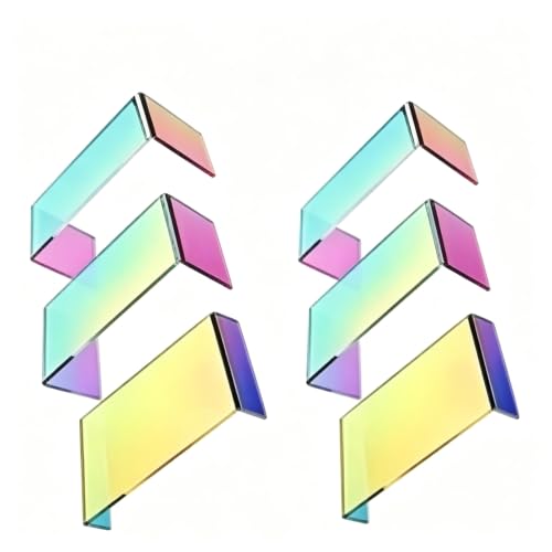 Wider Holographic Acrylic Risers 6 Pcs 4 Inch for Countertop Organizer - color: Holographic 6 PCs