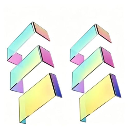 Wider Holographic Acrylic Risers 6 Pcs 4 Inch for Countertop Organizer - color: Holographic 6 PCs