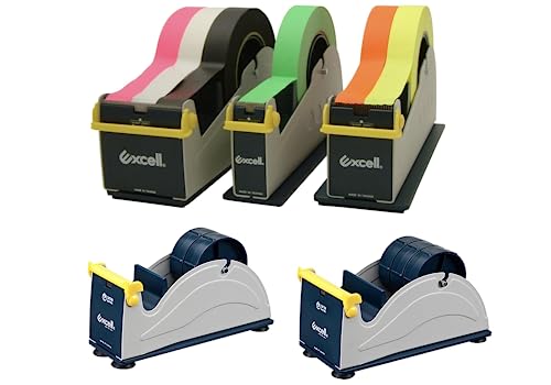 Excell EX-17 Desktop 3 Inch Wide Steel Tape Dispenser, Blue/Grey