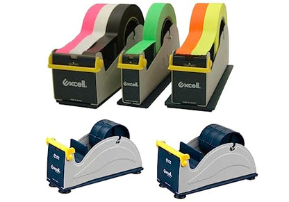 Excell EX-17 Desktop 3 Inch Wide Steel Tape Dispenser, Blue/Grey
