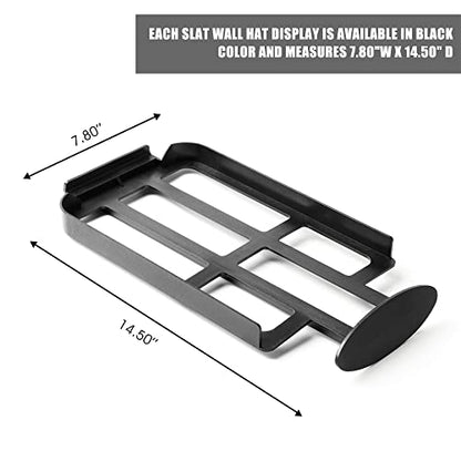 Professional 6-Piece Hat Display Set - Slatwall Mounted Baseball Cap Organizer for Retail Stores Space-Saving Slatwall Hat Rack