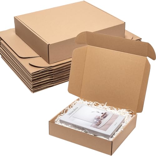 Wowxyz Shipping Boxes 13x11x3 Inches 20 Pack Corrugated Cardboard Mailing Boxes for Small Business, Kraft Medium Literature Mailer Packaging Supplies Brown - size: 13x11x3"