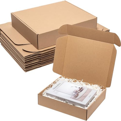 Wowxyz Shipping Boxes 13x11x3 Inches 20 Pack Corrugated Cardboard Mailing Boxes for Small Business, Kraft Medium Literature Mailer Packaging Supplies Brown - size: 13x11x3"