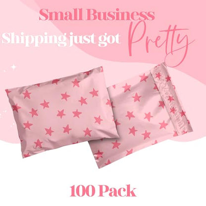 Pretty Package Store Poly Mailer 14.5x19, Pink Seeing Stars, 100 Pack - color: Seeing Stars, size: 14.5x19