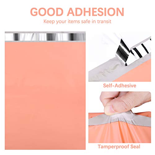 Metronic Poly Mailers 10x13 100PC Small Shipping Bags Envelopes for Clothes - color: Peach Pink, size: 10x13 100PC