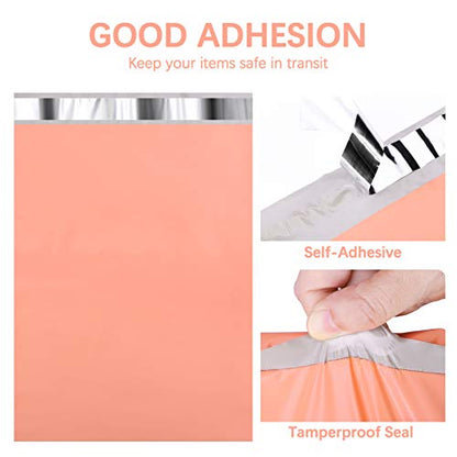 Metronic Poly Mailers 10x13 100PC Small Shipping Bags Envelopes for Clothes - color: Peach Pink, size: 10x13 100PC