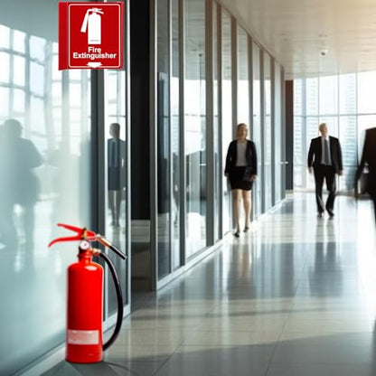 Menkxi 4 Pcs Fire Extinguisher Projecting Acrylic Sign, Glowing Red - color: Glowing Red