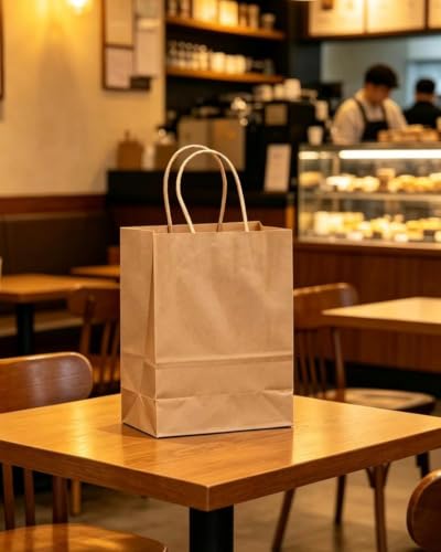 qiqee 30-Packs Brown Gift Bags with Handles Bulk 10.8"x8.3"x4.3" Medium Size Kraft Paper Bags Multiple Uses (Medium Size) - size: Medium - 30 Packs