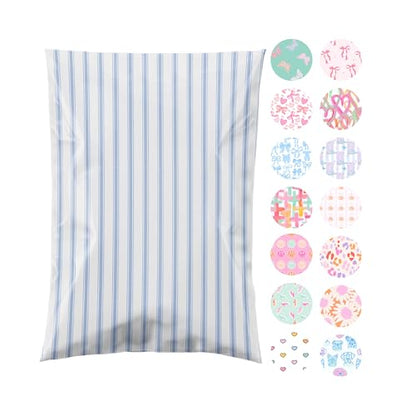 Pretty Package Store Poly Mailers 14.5x19, Blue Stripe, 100 Pack - color: Blue Stripes, size: 14.5x19