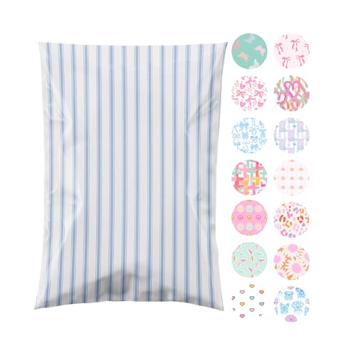 Pretty Package Store Poly Mailers 14.5x19, Blue Stripe, 100 Pack - color: Blue Stripes, size: 14.5x19