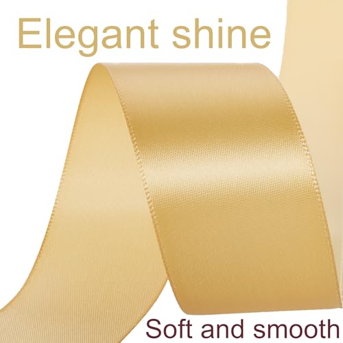 1-1/2 Inch Gold Ribbon 50Yards – Perfect for Gift Wrapping - color: Gold, size: 1-1/2"