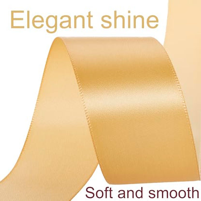 1-1/2 Inch Gold Ribbon 50Yards – Perfect for Gift Wrapping - color: Gold, size: 1-1/2"