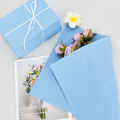 BEISHIDA 100 Sheets Grey Blue Tissue Paper Bulk, Wrapping Tissue Paper for Gift Bags, 14 x 20 Inch Gift Wrap for Birthday Wedding Graduation DIY Crafts Holiday Flowers - color: grey blue