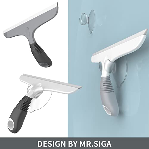 MR.SIGA Silicone Squeegee for Shower Doors, 10 inch, White & Gray, 4 Pack - size: 10 inch (Pack of 4)