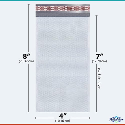 Small Bubble Mailers 4x8, Self Seal Poly Padded Envelopes #000, 500 Pack - color: White, size: 4"x8" / 500 Pack