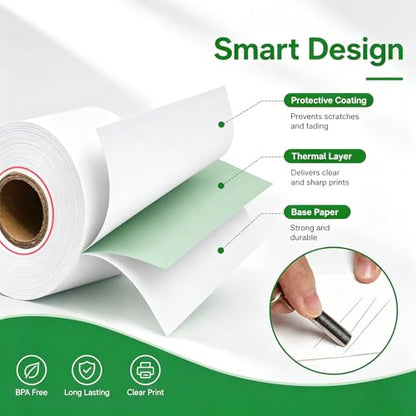 Thermal Paper 2 1/4 x 50 ft, 58mm BPA Free Receipt Paper Rollss (10)