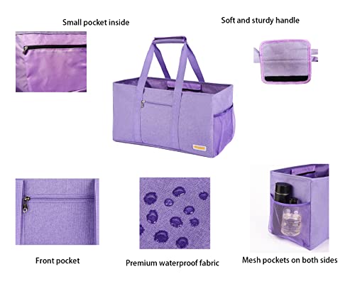 Extra Large Utility Tote Bag - Reusable Grocery Bags Foldable Heavy Duty - color: Purple, size: 1 piece