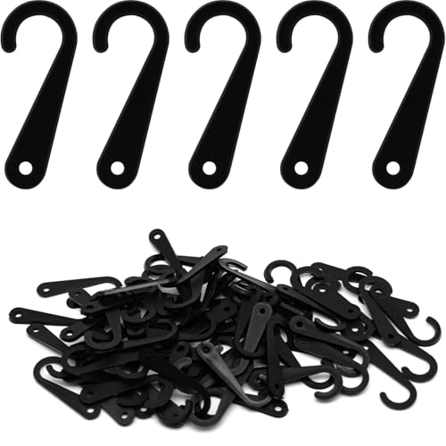 Surf turtle 500Pcs Black Plastic J-Hooks, Retail Merchandise Display - color: Black