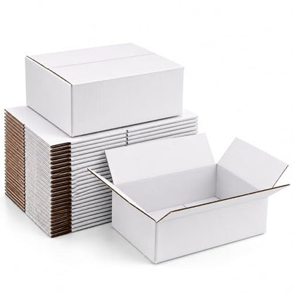 10x10x4 White Shipping Boxes, 25 Pack - size: 10x10x4 Inch