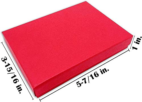 TheDisplayGuys 25 Cardboard Gift Jewelry Boxes w/Paddings #53-5.4x3.9x1 - color: Matte Red