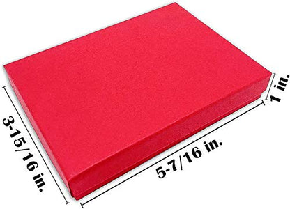 TheDisplayGuys 25 Cardboard Gift Jewelry Boxes w/Paddings #53-5.4x3.9x1 - color: Matte Red