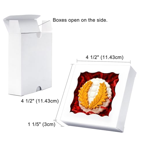 XINHPKGG 100Pcs Individual Cookie Boxes 4 1/2" x4 1/2" x1 1/5" Bakery Boxes - size: 100