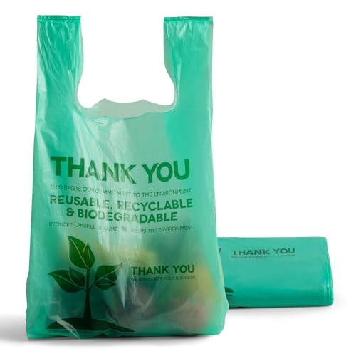 FMP Brands Eco Biodegradable Plastic Grocery Bags with Handles