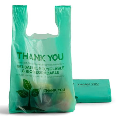 FMP Brands Eco Biodegradable Plastic Grocery Bags with Handles