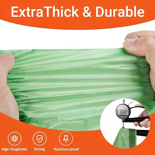 18 Gallon Drawstring Trash Bags, Heavy Duty Large Kitchen Garbage Bags, Leak Proof & Tear Resistant Tall Trash Can Liners Fit 13-18 Gallon Trash Can 50 Count - color: for Code Q Green